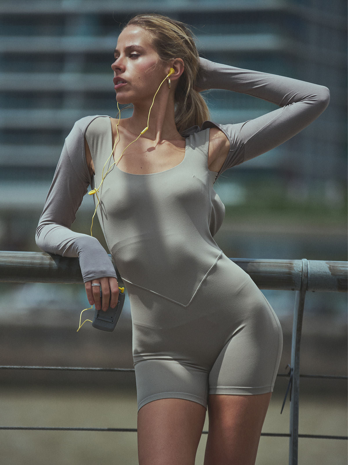 laceup bolero×onepiece set chacoal gray Bolero Mujer Top SME Mud | BSoul Chile