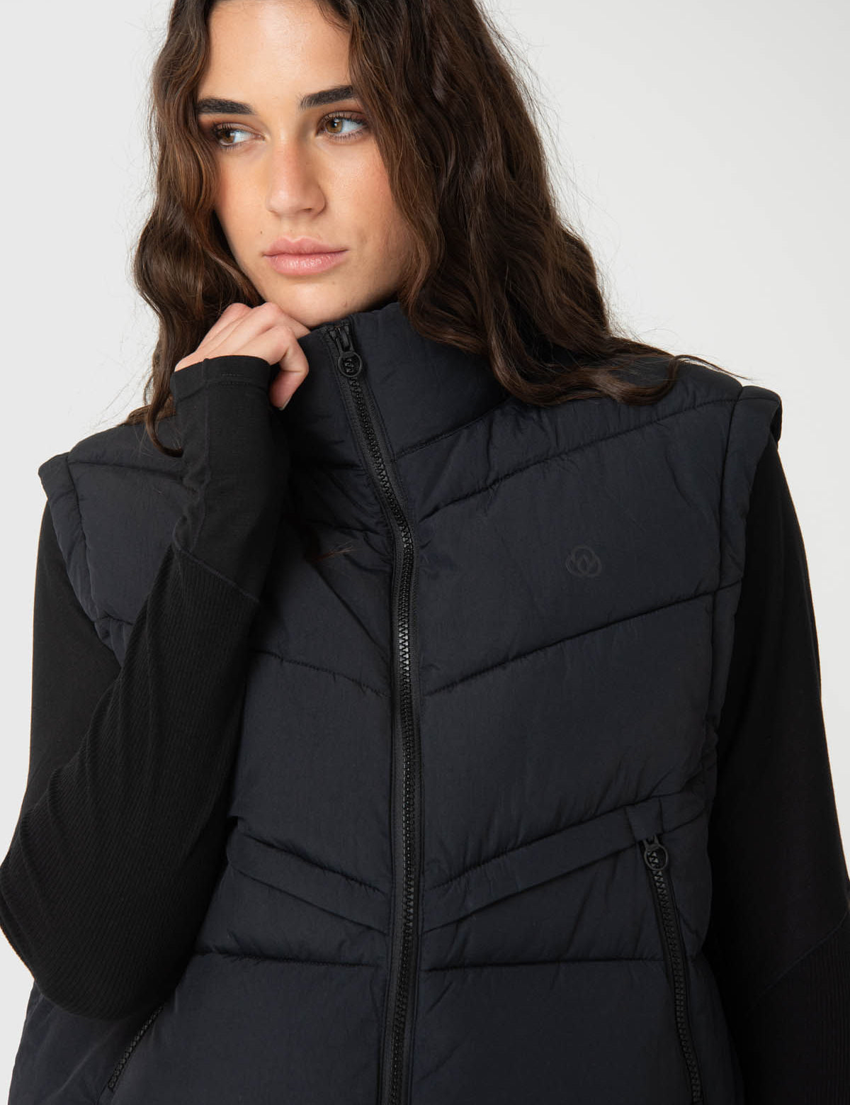Parka Mujer Sleeveles Negra Bsoul