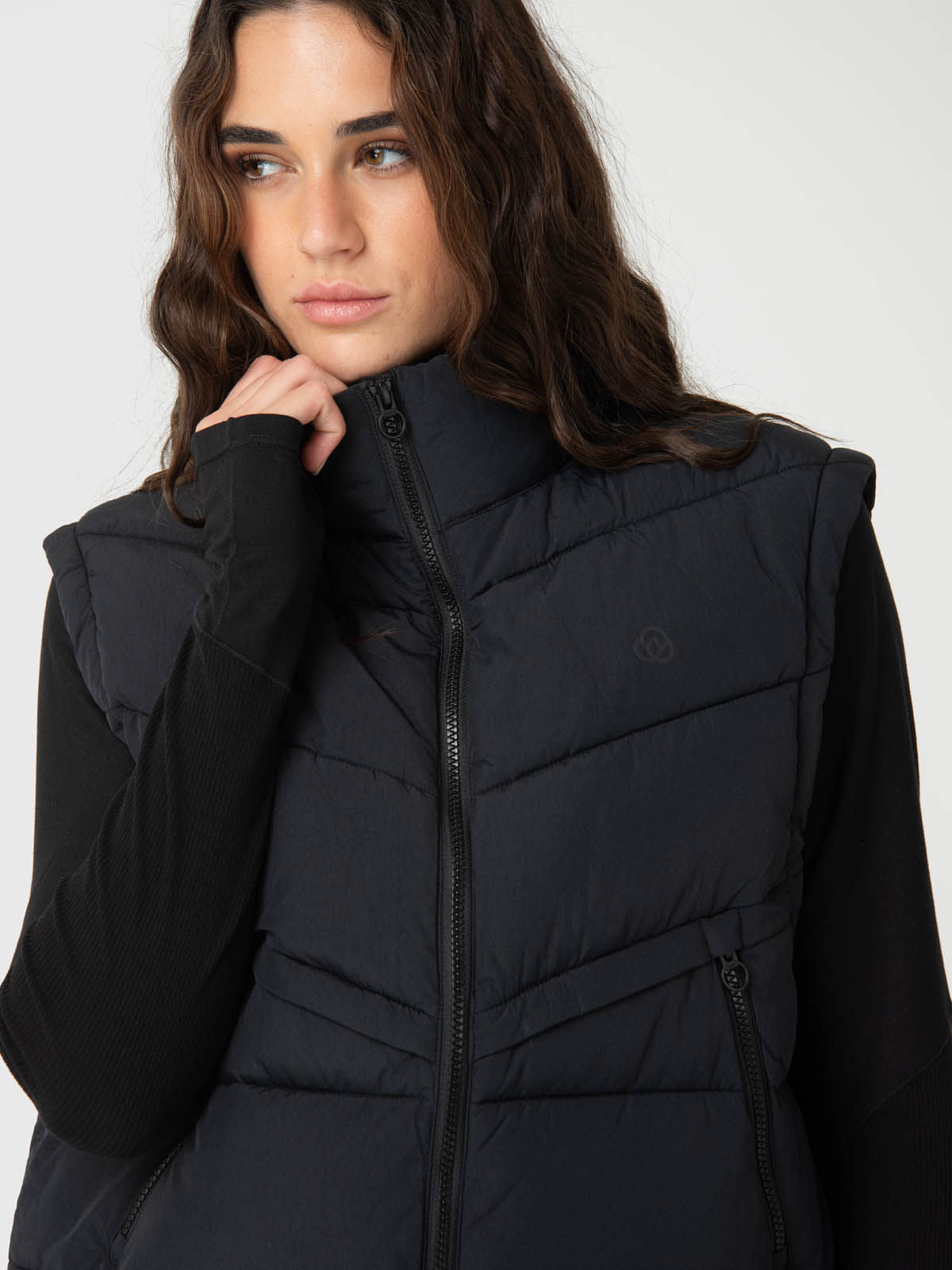 Parka Mujer Sleeveles Negra Bsoul