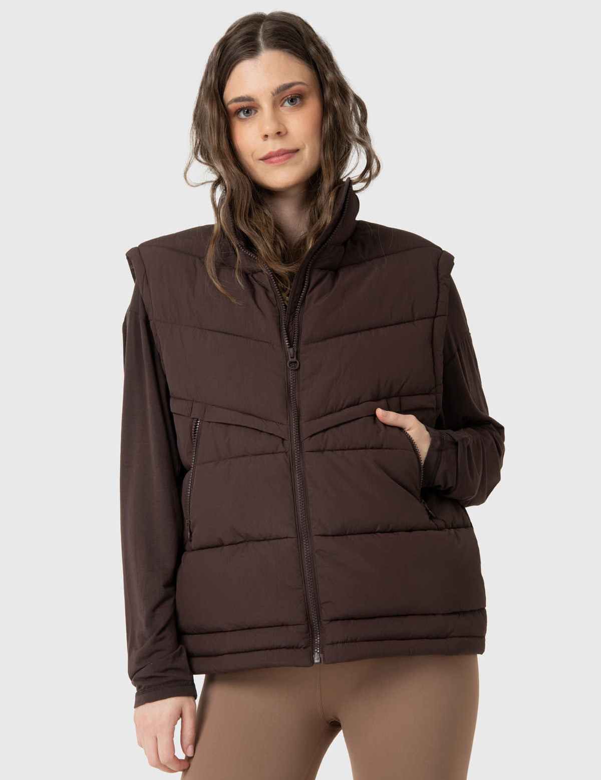 Parka Mujer Sleeveles Café Bsoul