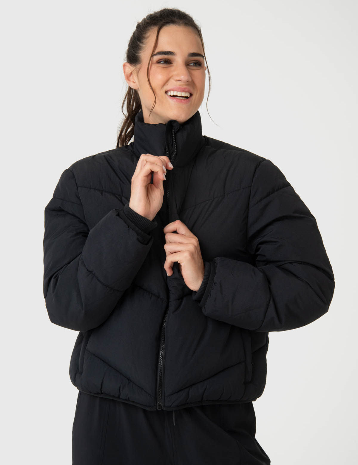 Parka Mujer Puffa Negra Bsoul