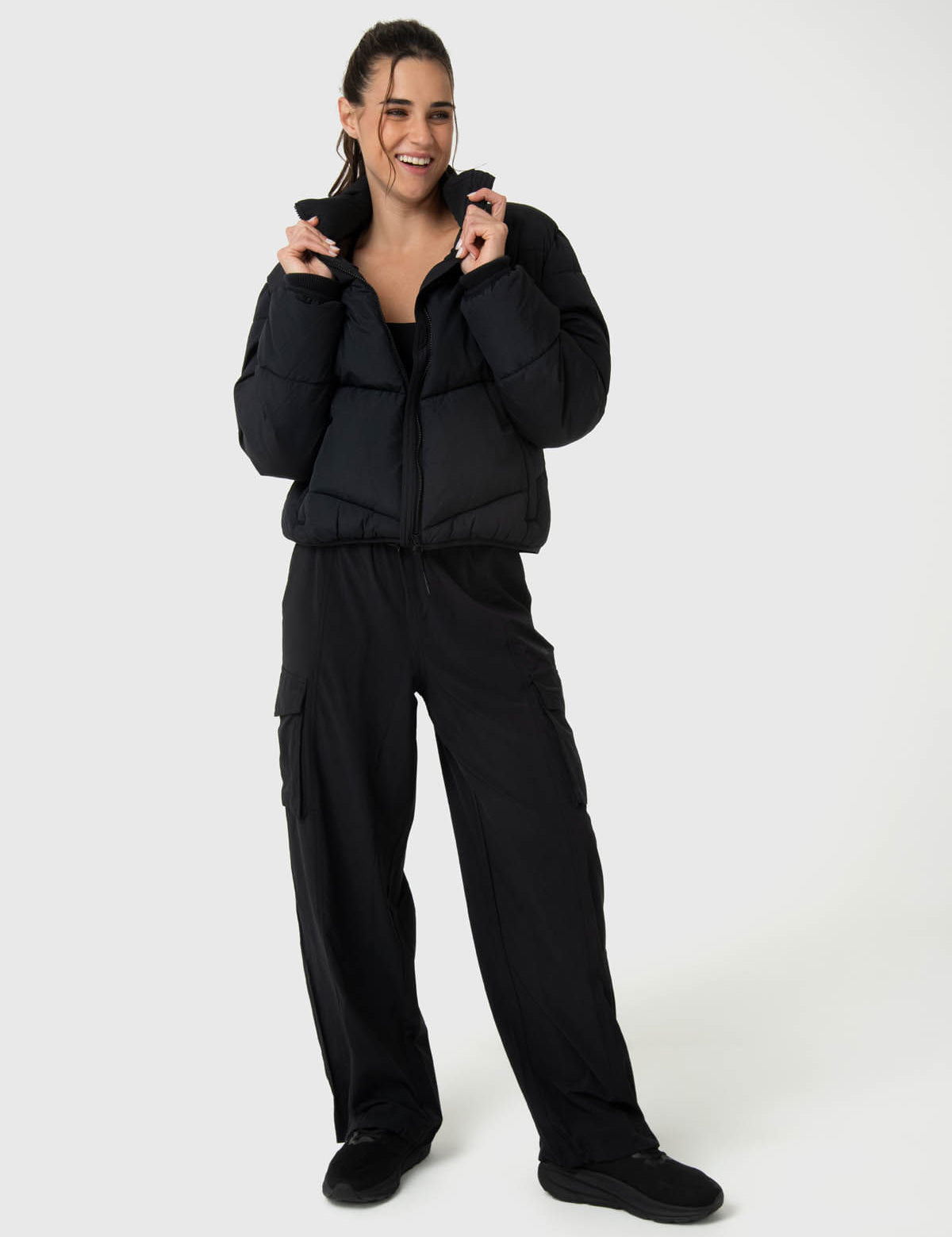 Parka Mujer Puffa Negra Bsoul