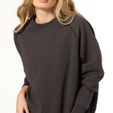 Poleron Mujer Balloon Gris BSoul