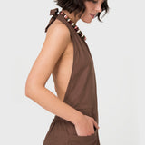 Jardinera Halter Lino Café Bsoul