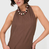 Jardinera Halter Lino Café Bsoul