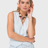 Gilet Lino Celeste Bsoul
