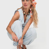 Pantalón Lino Celeste Bsoul