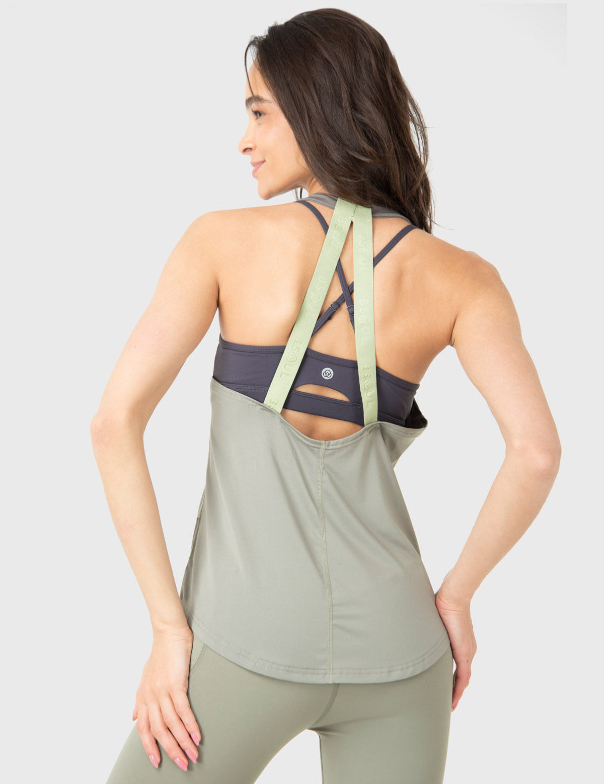 Polera Mujer Training Tank Verde Bsoul