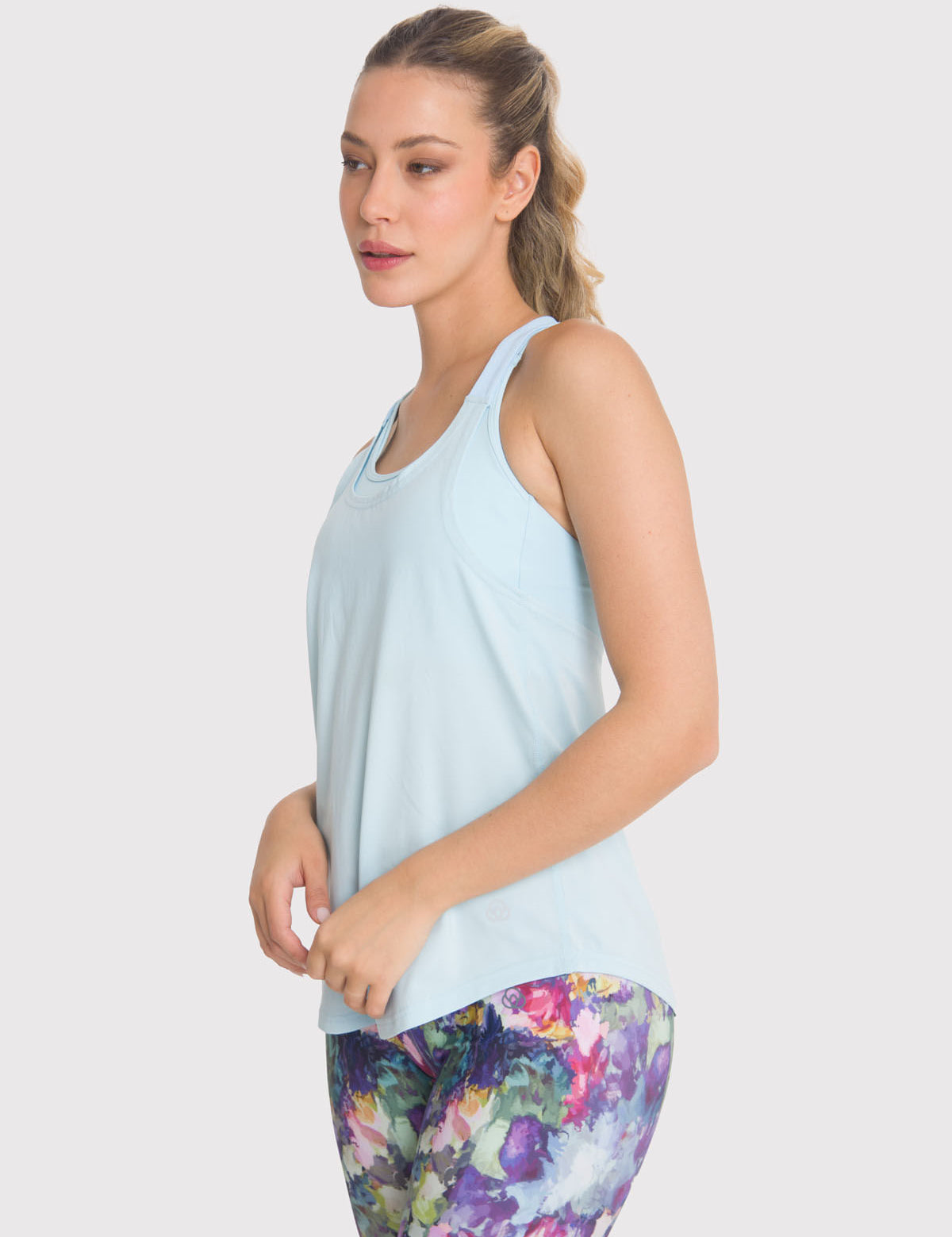 Polera Mujer Training Tank Celeste Bsoul