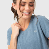 Polera Mujer V-Neck Azul Bsoul