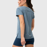 Polera Mujer V-Neck Azul Bsoul