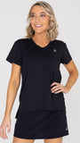 Polera Mujer Manga Corta V Neck Negro Bsoul