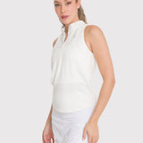 Polera Mujer Tank Half Zipper Blanca Bsoul