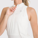 Polera Mujer Tank Half Zipper Blanca Bsoul