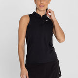 Polera Mujer Tank Half Zipper Negra Bsoul