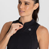 Polera Mujer Tank Half Zipper Negra Bsoul