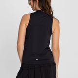 Polera Mujer Tank Half Zipper Negra Bsoul