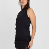 Polera Mujer Tank Half Zipper Negra Bsoul