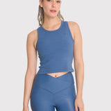 Polera Mujer Crop Tank Livia Azul Bsoul