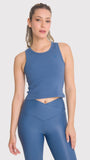 Polera Mujer Crop Tank Livia Azul Bsoul