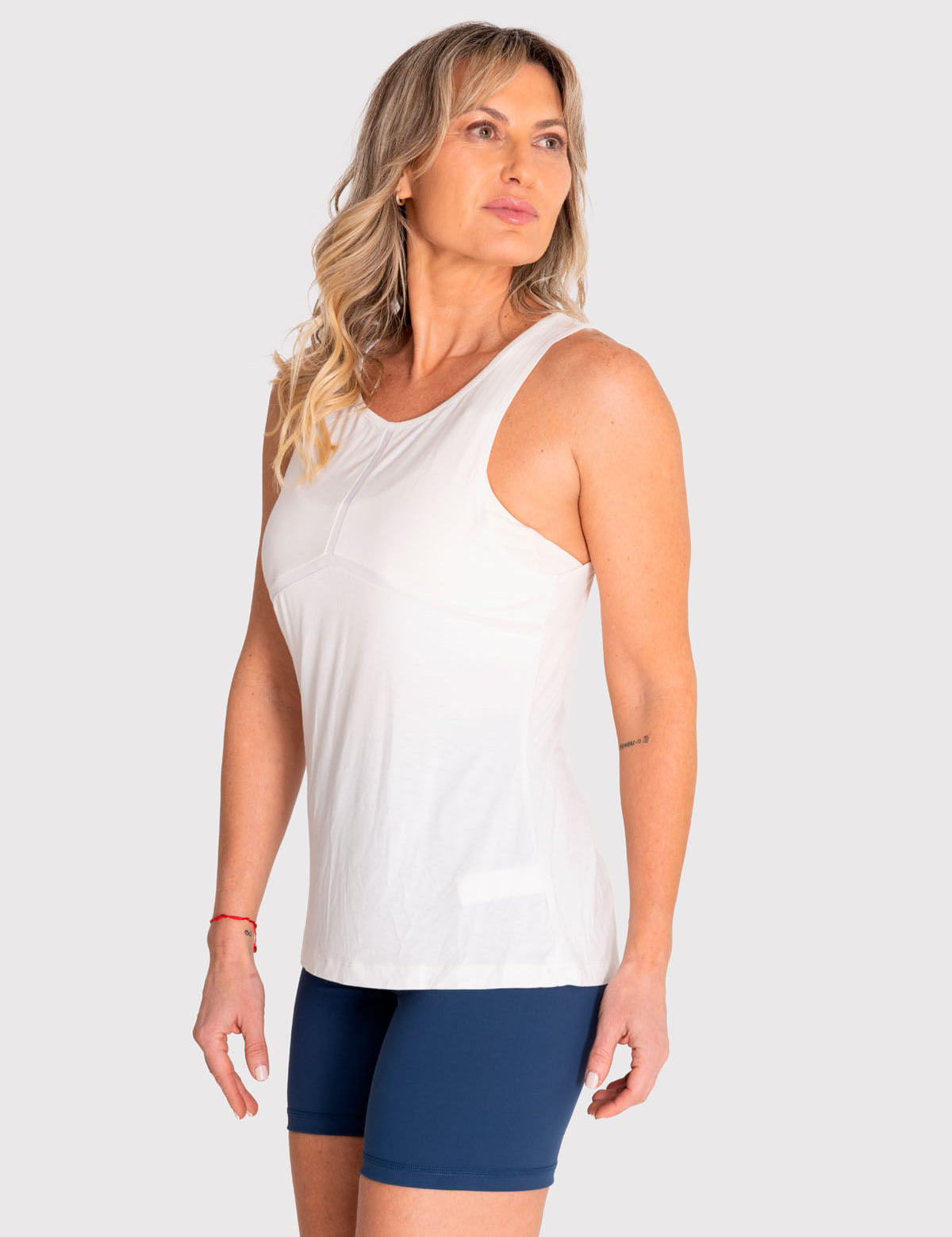 Polera Mujer Vest Blanca Negra