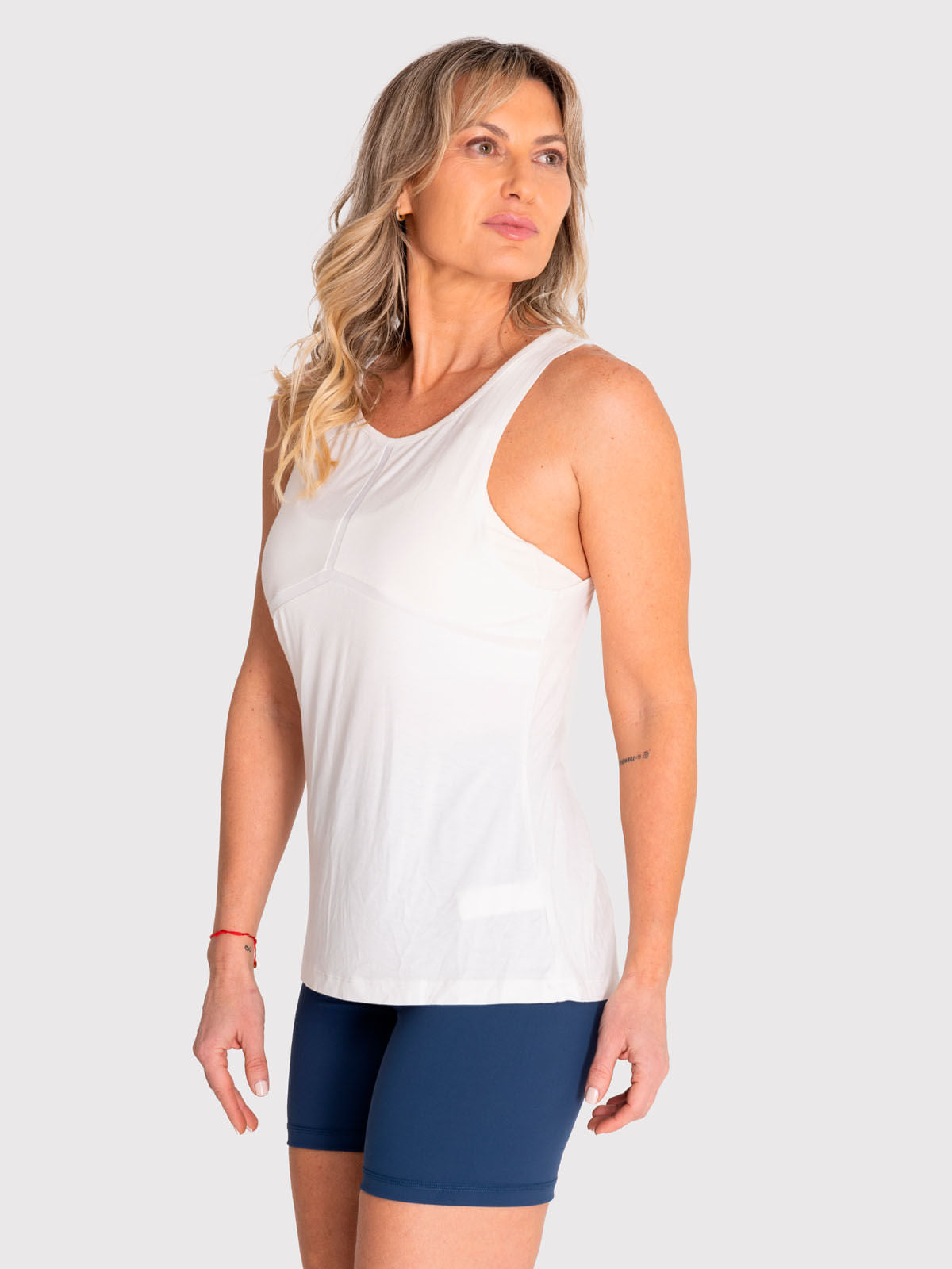 Polera Mujer Vest Blanca Negra