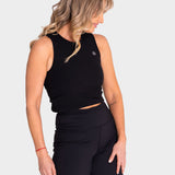 Polera Mujer Tank Rib Negra Bsoul