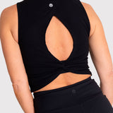Polera Mujer Tank Rib Negra Bsoul
