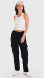 Pantalón Mujer Cargo Negro Bsoul