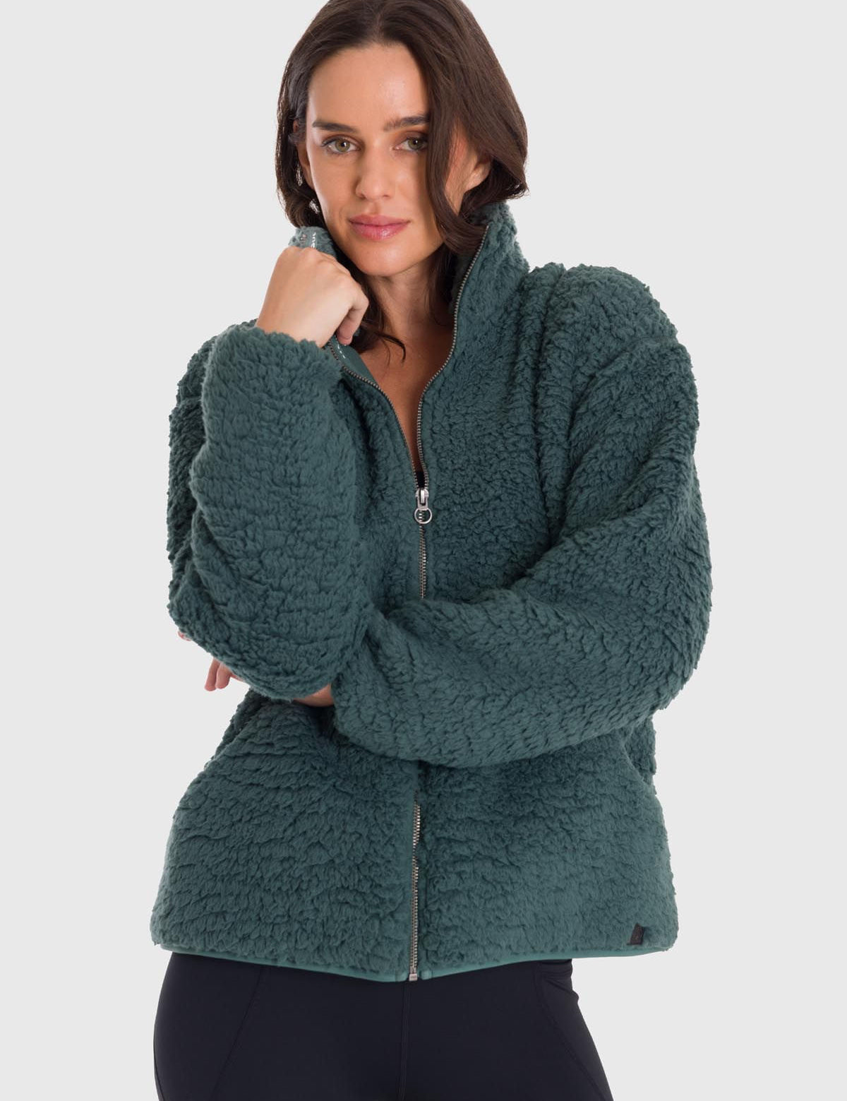 Polar Mujer Full Zip Sherpa Verde Bsoul