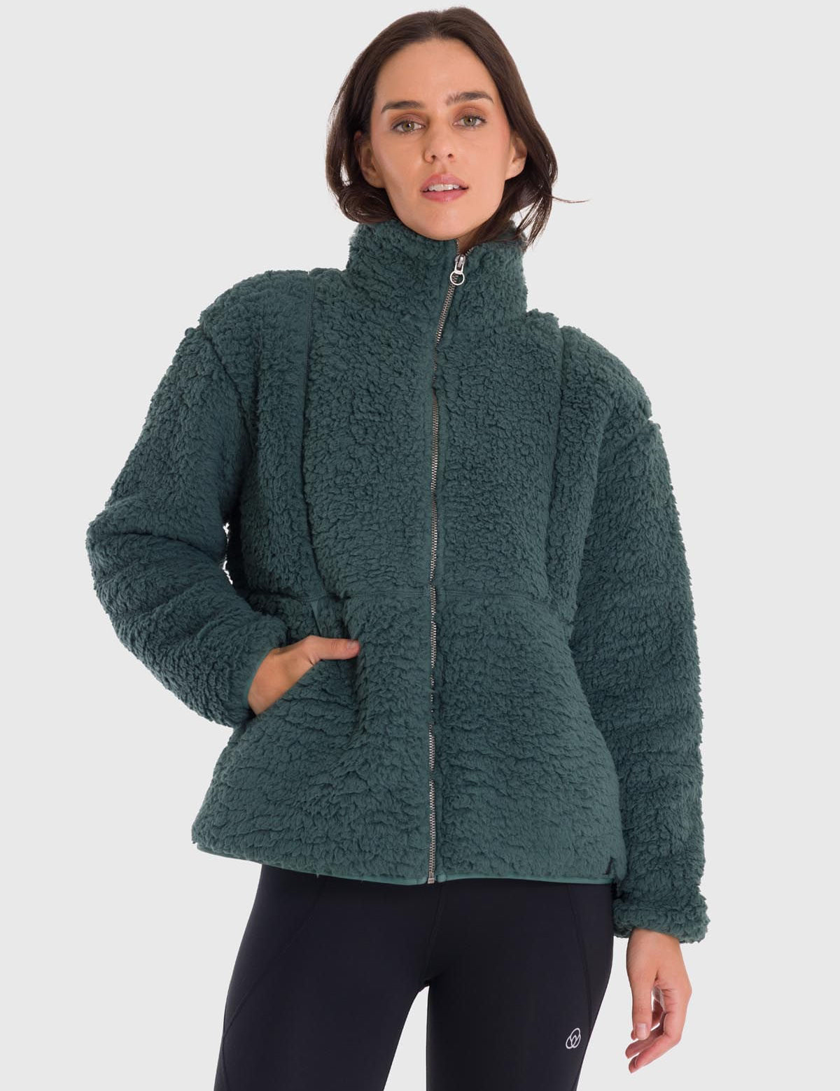 Polar Mujer Full Zip Sherpa Verde Bsoul