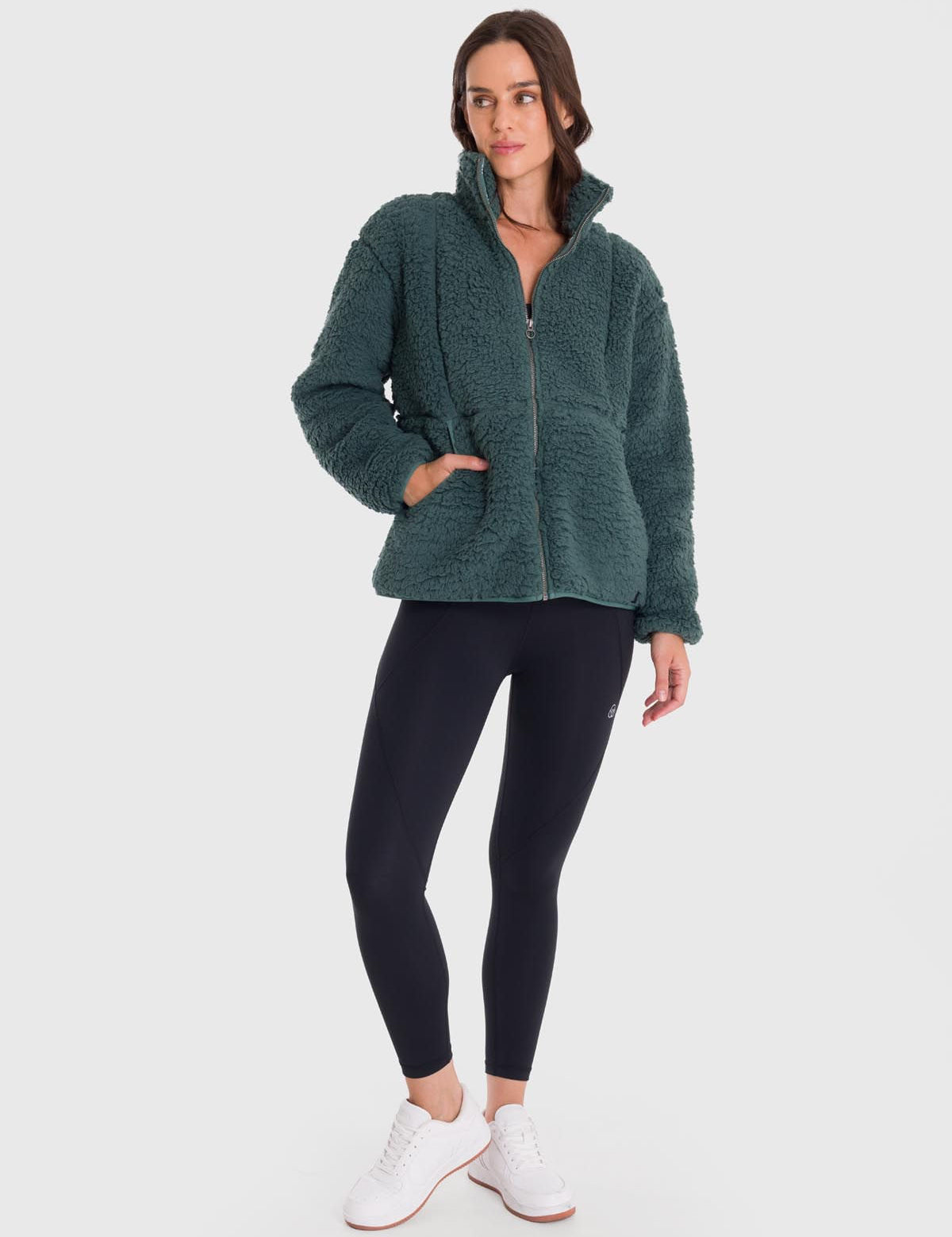 Polar Mujer Full Zip Sherpa Verde Bsoul