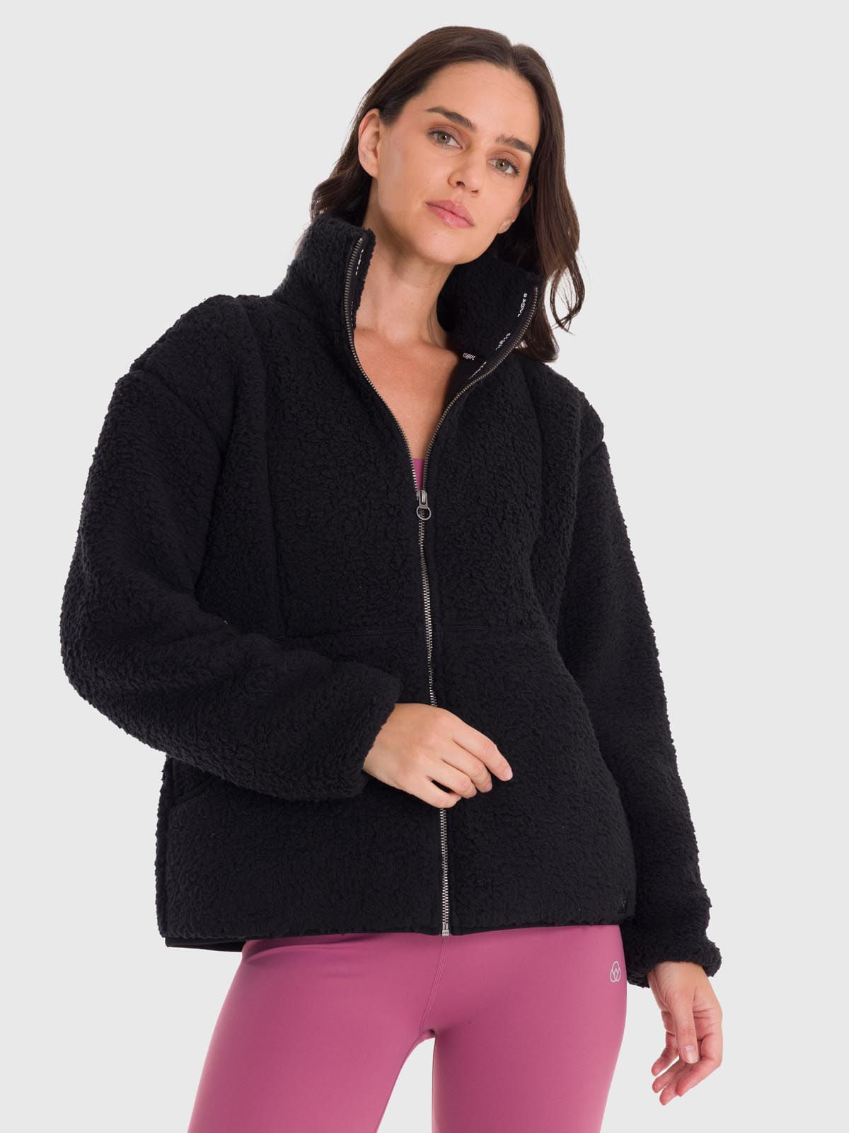 Polar Mujer Full Zip Sherpa Negro Bsoul
