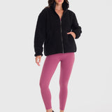 Polar Mujer Full Zip Sherpa Negro Bsoul