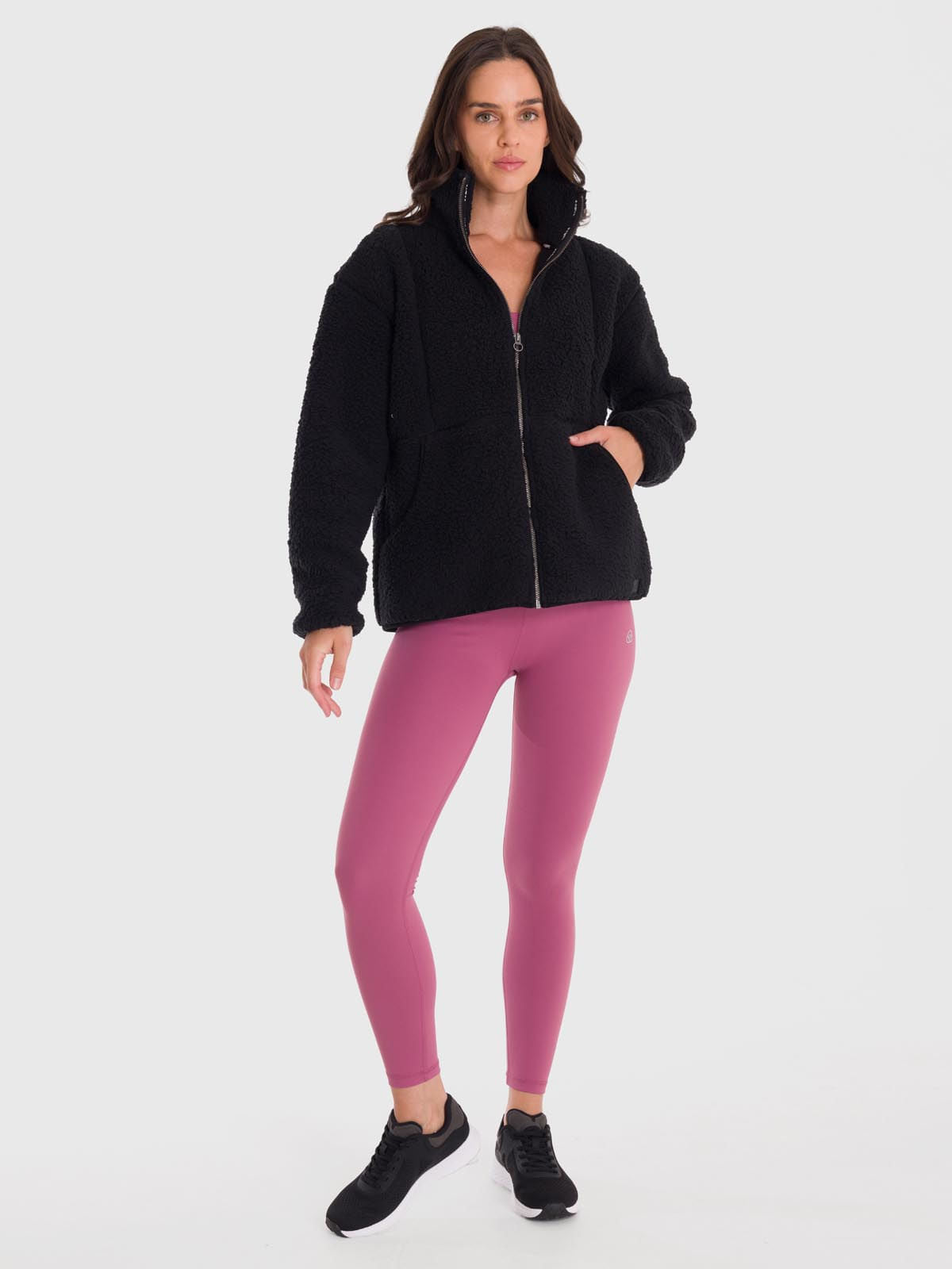 Polar Mujer Full Zip Sherpa Negro Bsoul