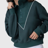 Polerón Mujer Court Half Zip Verde Bsoul