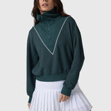 Polerón Mujer Court Half Zip Verde Bsoul