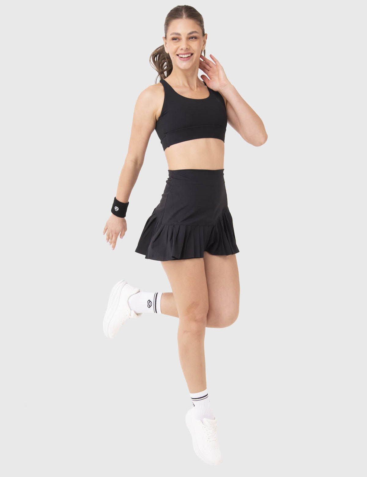 Falda Mujer Plisada Negra Bsoul