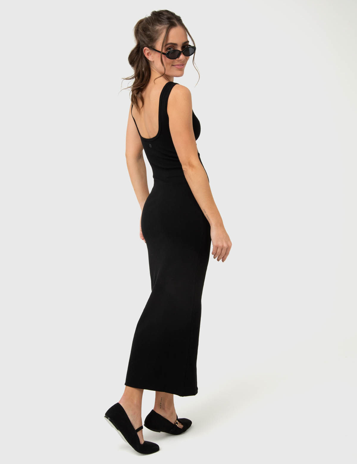 Vestido Mujer Long Cotton Negro Bsoul