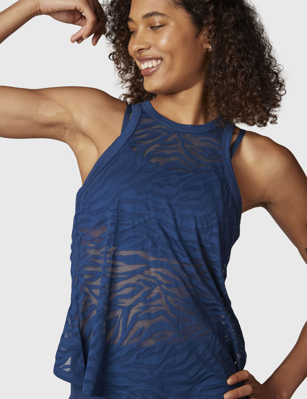 Polera Mujer Burn Out Tank Azul Bsoul