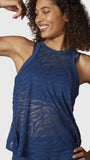 Polera Mujer Burn Out Tank Azul Bsoul