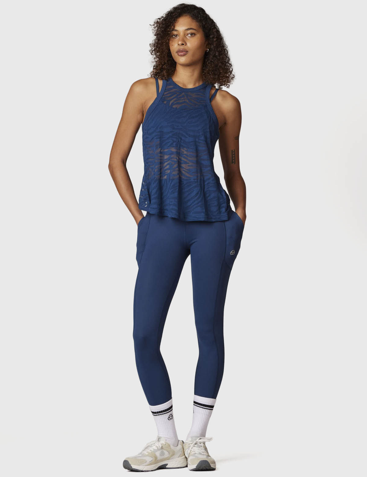 Polera Mujer Burn Out Tank Azul Bsoul