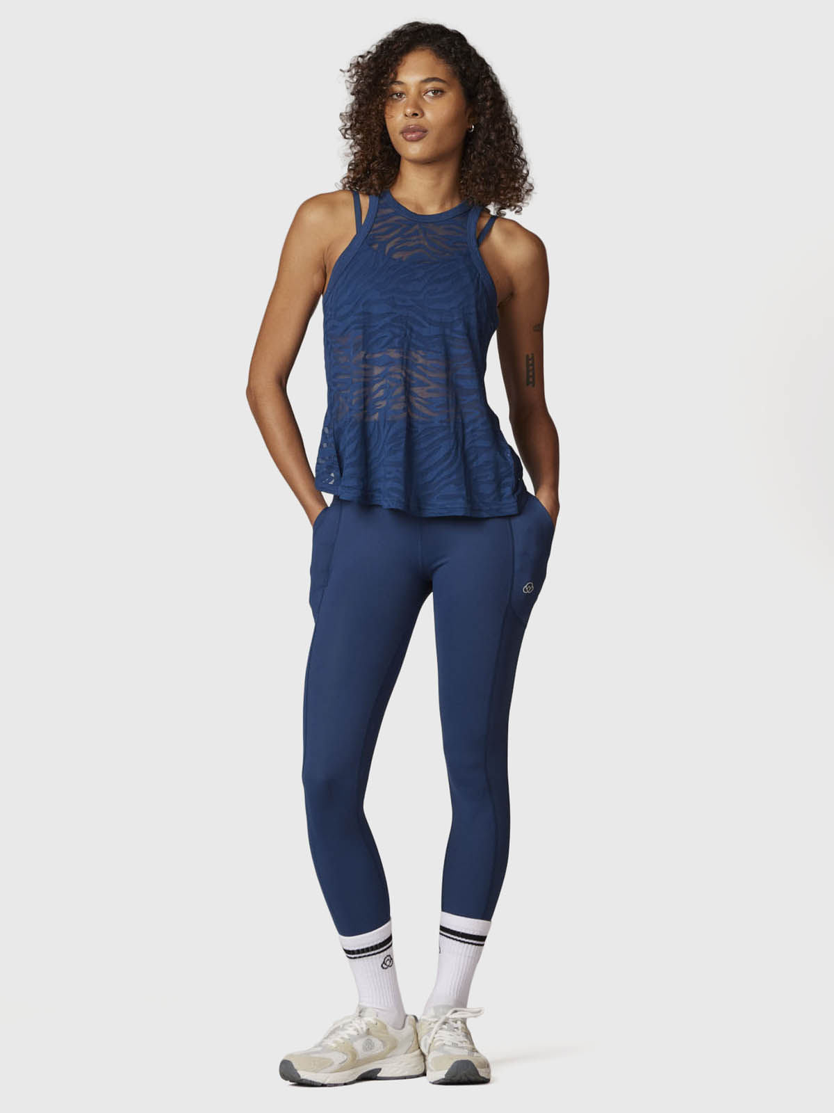 Polera Mujer Burn Out Tank Azul Bsoul