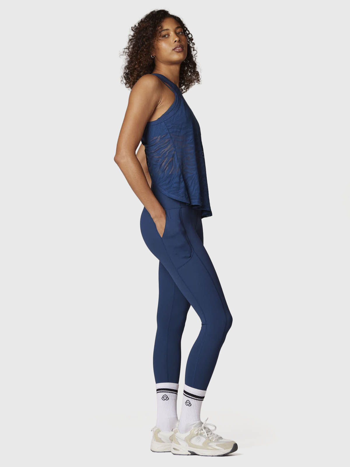 Polera Mujer Burn Out Tank Azul Bsoul