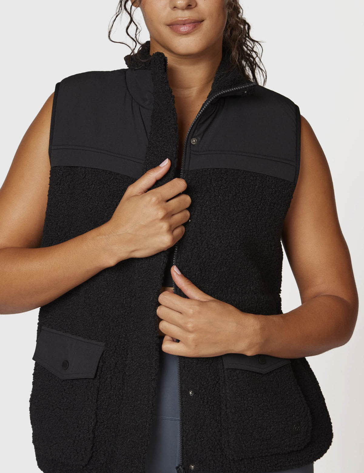 Parka Mujer Sherpa Negra Bsoul