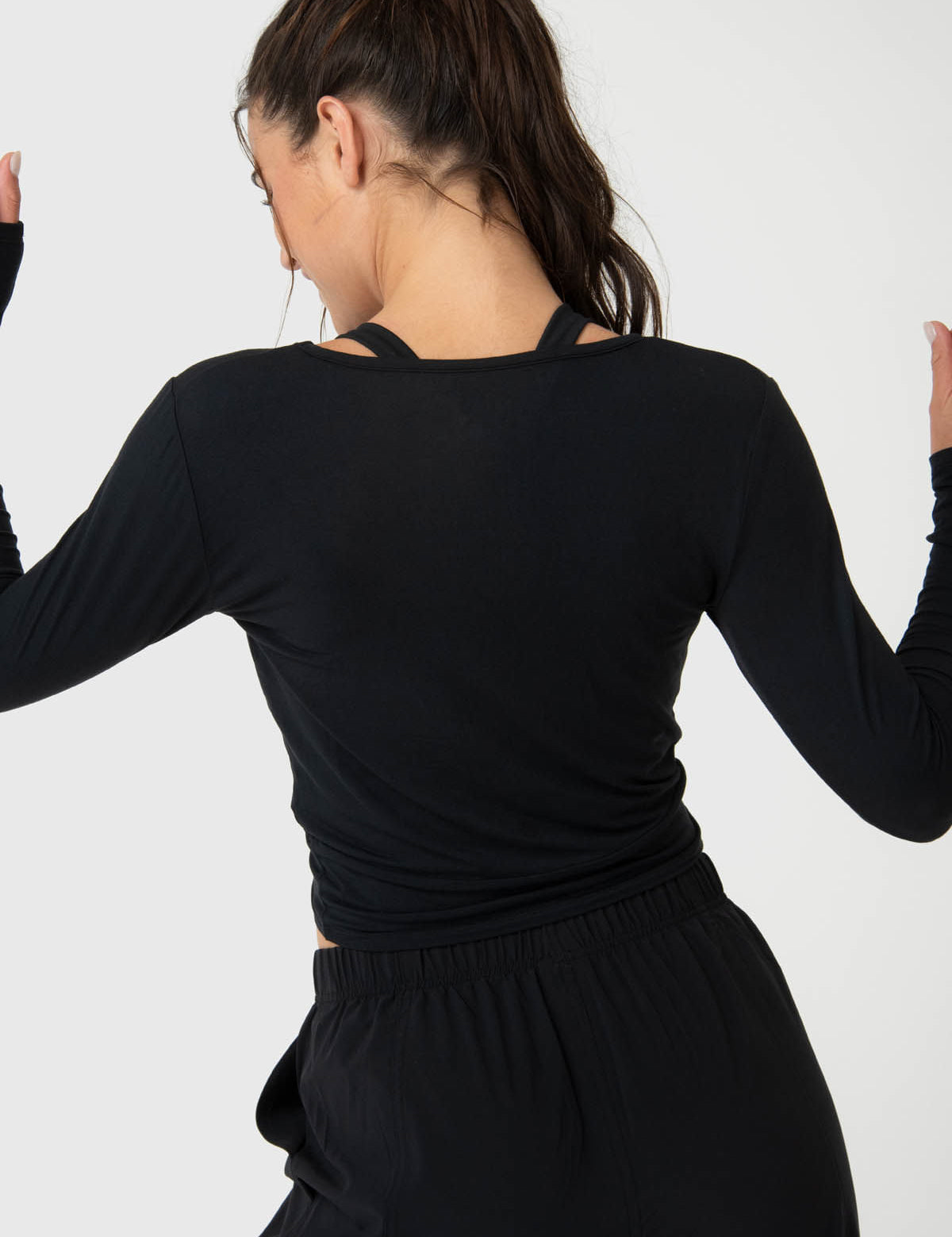 Polera Mujer Modal Aloe Negra Bsoul