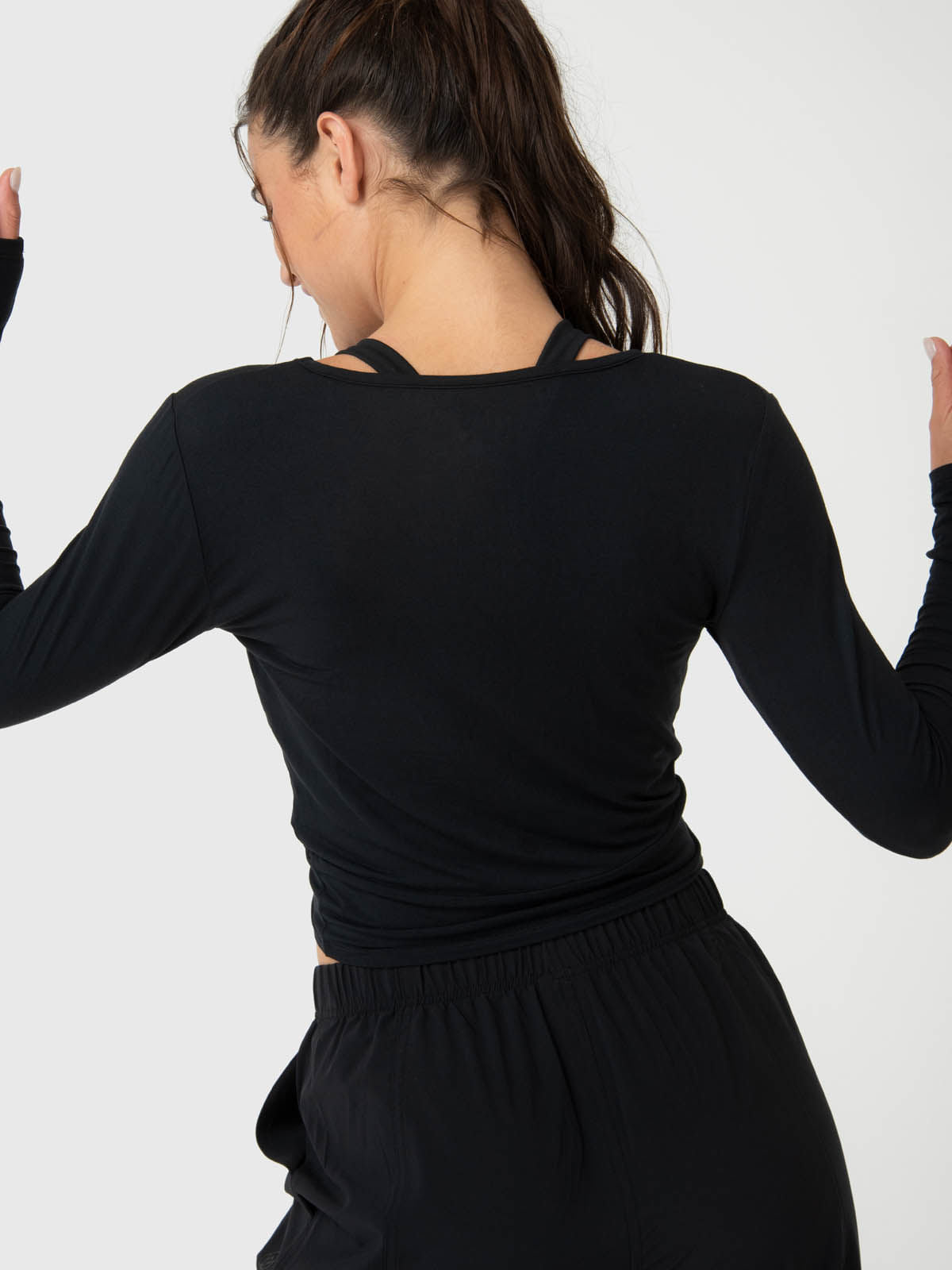 Polera Mujer Modal Aloe Negra Bsoul