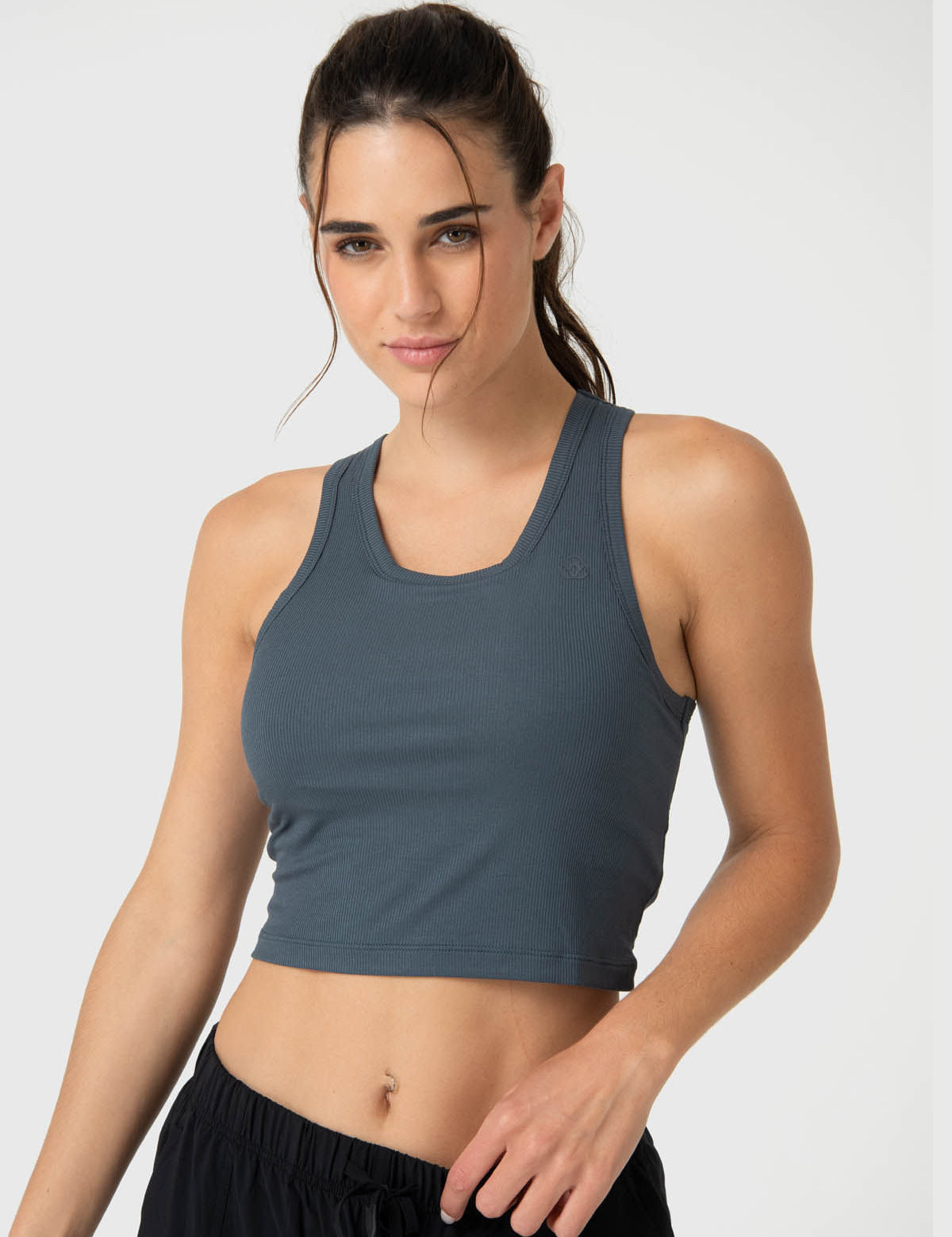 Polera Mujer Modal Rib Aloe Gris Bsoul