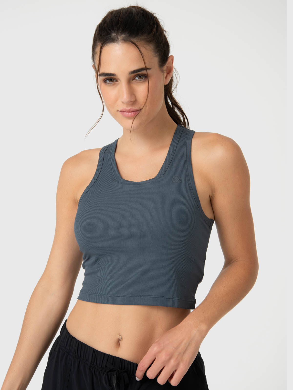 Polera Mujer Modal Rib Aloe Gris Bsoul