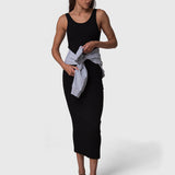 Vestido Long Dress Aloe Negro Bsoul
